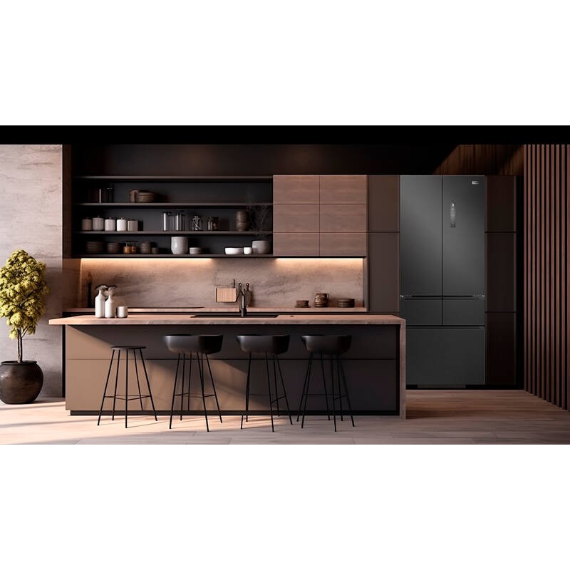 Sort French Door Køle-Fryseskab FRD190XBI 413L - FrigeluX
